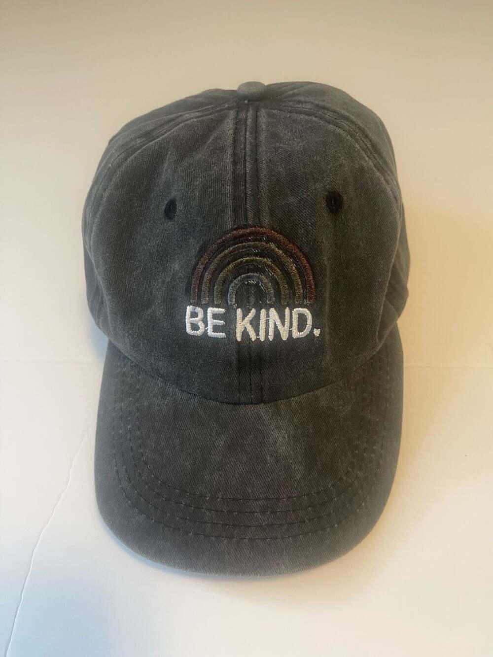 SoulBrite Be Kind Embroidered Rainbow Vintage Washed Baseball Hat